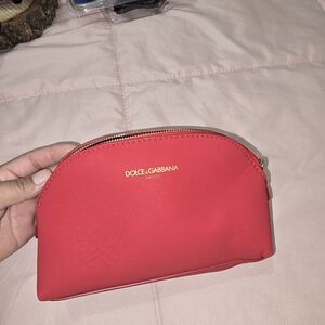 Dolce & Gabbana Red Cosmetic Bag with Gold Accents